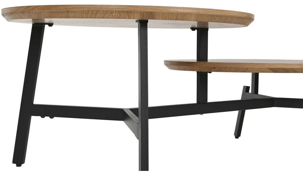Τραπεζάκι Καφέ Home ESPRIT Μαύρο Φυσικό 115 x 60 x 40,5 cm