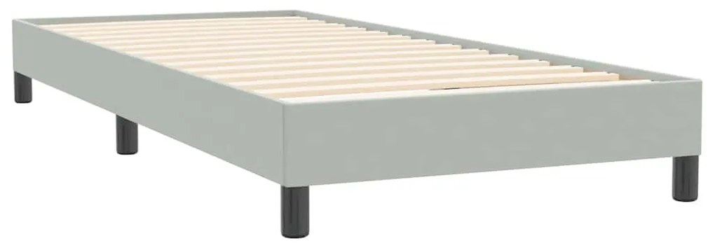 Box Spring κρεβάτι με στρώμα ανοιχτό γκρι 80x220 cm Βελούδινο 3317883