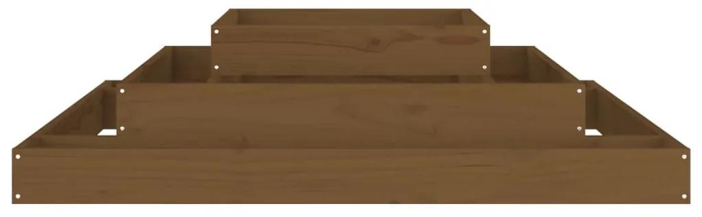 Ζαρντινιέρα Καφέ Μελί 110 x 110 x 27 εκ. από Μασίφ Ξύλο Πεύκου - Καφέ