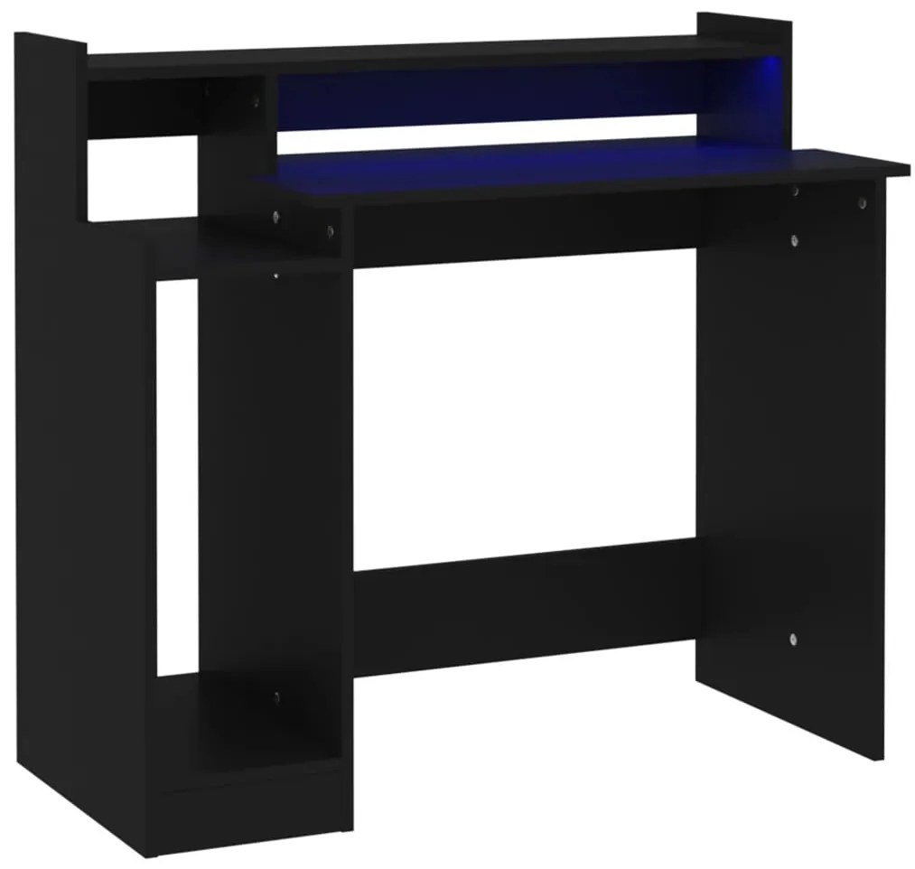 vidaXL Γραφείο με LED Μαύρο 97 x 45 x 90 εκ. από Επεξεργασμένο Ξύλο