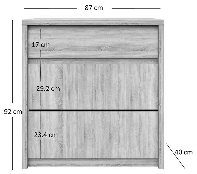 ΚΟΜΟΤΑ NORTON 87X40X91.5ΕΚ SONOMA