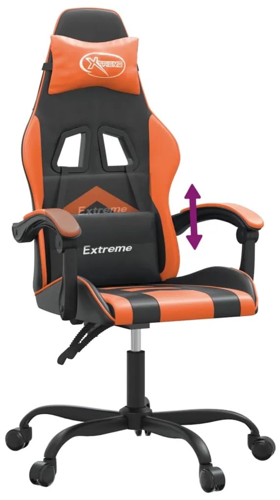 vidaXL Καρέκλα Gaming Μαύρο/Πορτοκαλί Συνθετικό Δέρμα