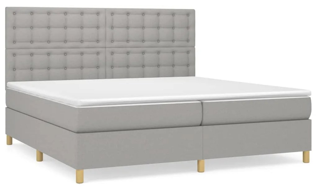 ΚΡΕΒΑΤΙ BOXSPRING ΜΕ ΣΤΡΩΜΑ ΑΝΟΙΧΤΟ ΓΚΡΙ 200X200 ΕΚ. ΥΦΑΣΜΑΤΙΝΟ 3142681