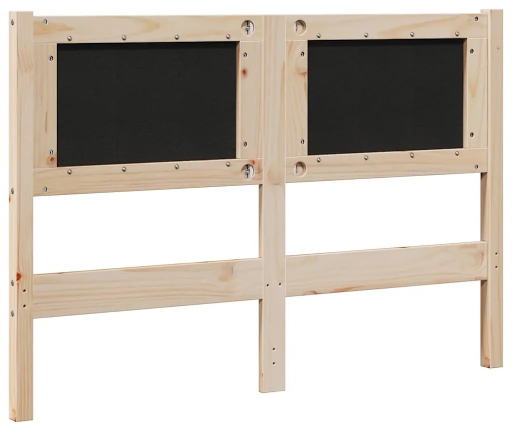 vidaXL Ταπετσαρισμένο κεφαλάρι Καφέ 120 cm Στερεά ξυλεία πεύκου