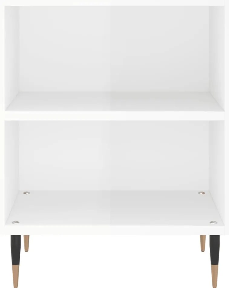 vidaXL Κομοδίνα 2 τεμ. Γυαλ. Λευκά 40x30x50 εκ. από Επεξεργασμένο Ξύλο