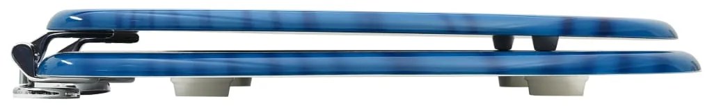 vidaXL Κάλυμμα Λεκάνης με Καπάκι Σχέδιο Σταγόνες Μπλε από MDF