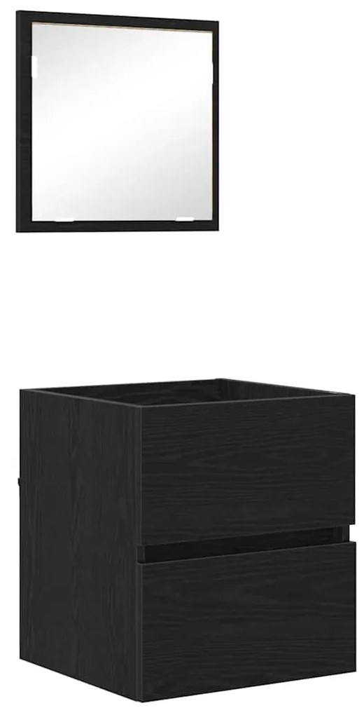vidaXL Ντουλάπι Μπάνιου με συρτάρι Μαύρη Οξυά 41 x 38.5 x 45 cm