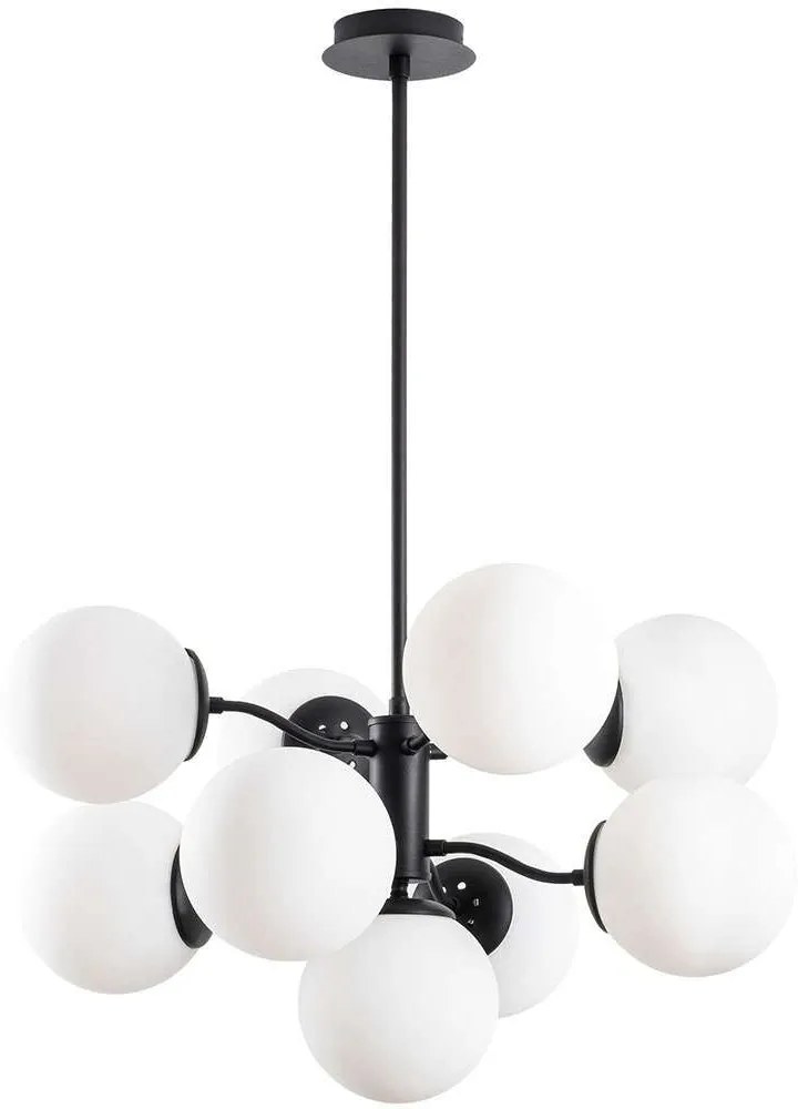Φωτιστικό Οροφής Mudoni 536NTD1170 Φ70x80cm 9xE27 40W Black-White Opviq