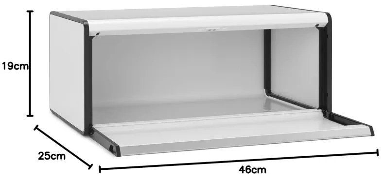 Κουτί ψωμιού Brabantia Fall Front 1003246, 18 l, 46,5x25 cm, Επιτοίχια τοποθέτηση, χωρίς δακτυλικά αποτυπώματα, Λευκό