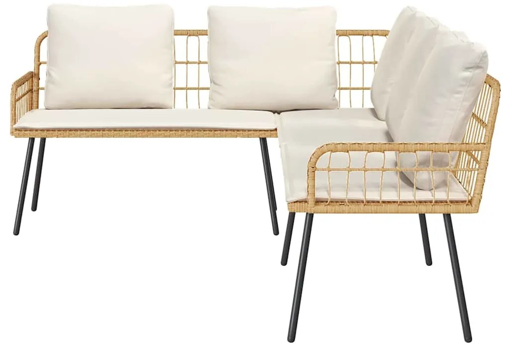 vidaXL Σετ Καναπέ Κήπου με μαξιλάρι 4 pcs Φυσικό συνθετικό ρατάν