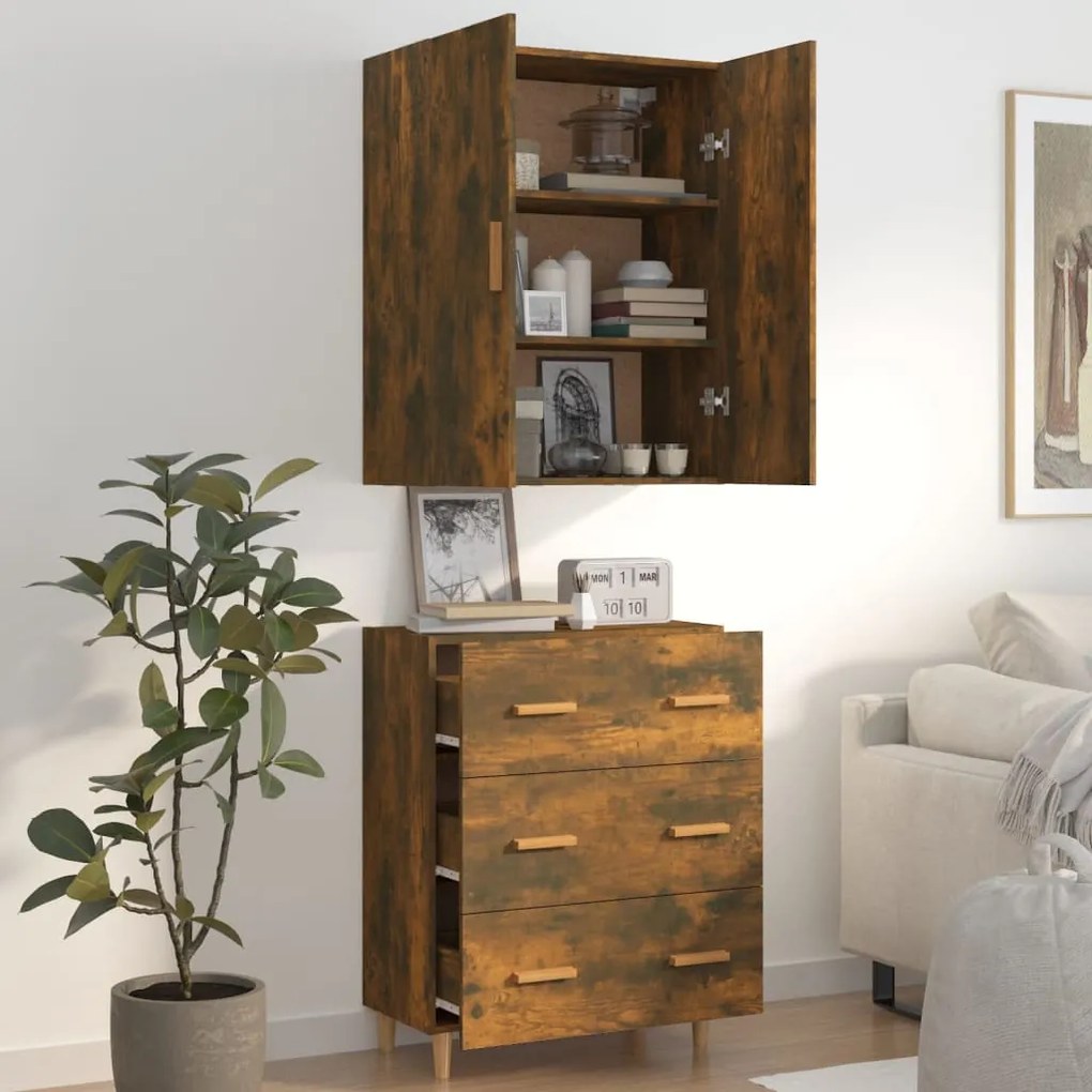 vidaXL Ντουλάπα Καπνιστή δρυς 70x34x180 cm από Επεξεργασμένο Ξύλο