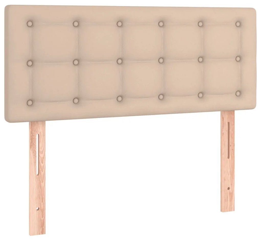 Κρεβάτι Boxspring με Στρώμα Καπουτσίνο 120x190εκ.από Συνθ.Δέρμα - Καφέ