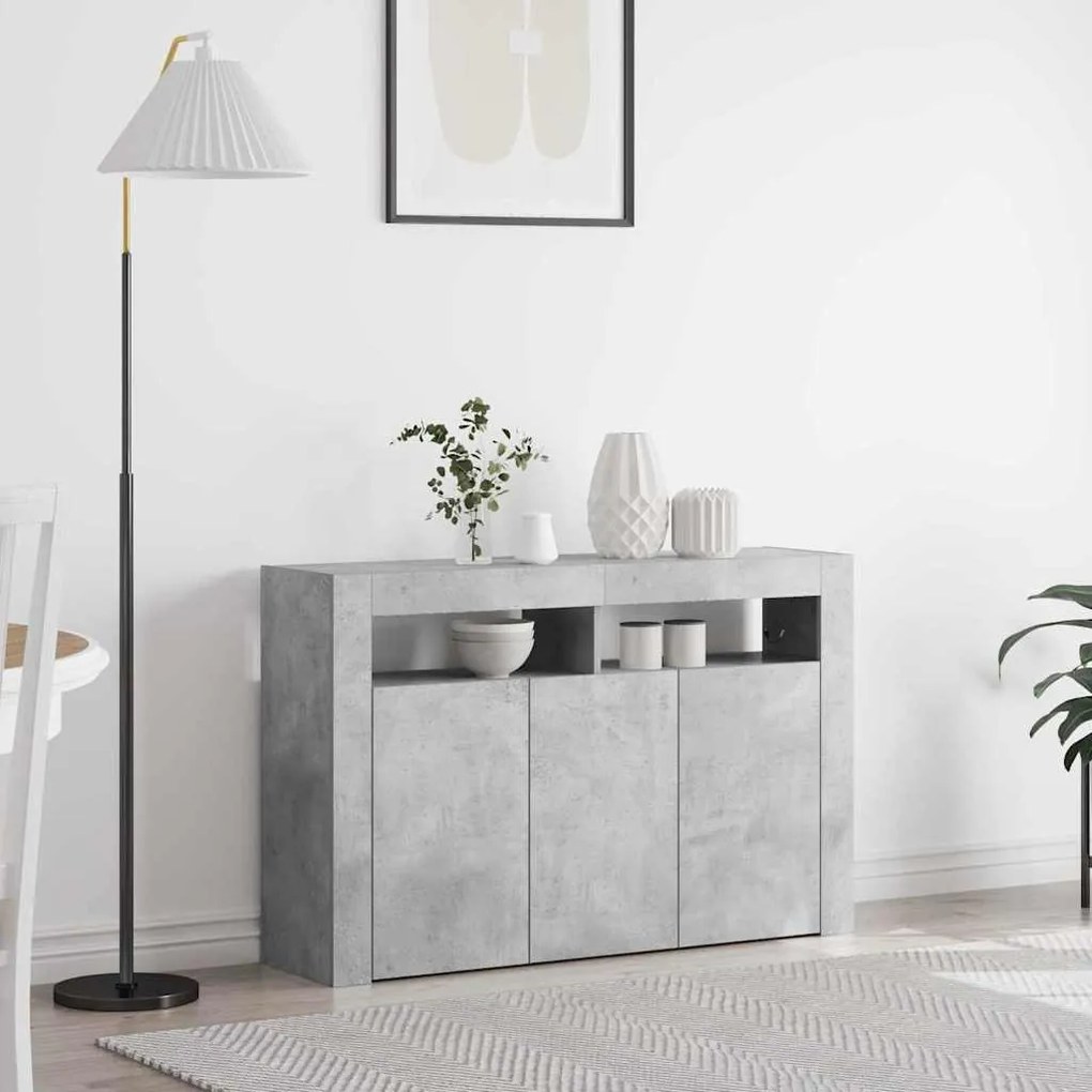 vidaXL Πλαϊνό γραφείο Γκρι σκυροδέματος 116 x 30 x 75 εκ.