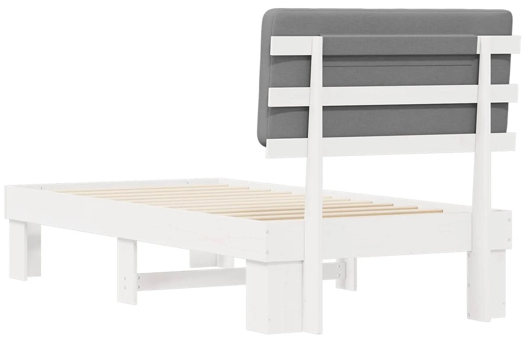 vidaXL Σκελετός Κρεβατιού με Επενδεδυμένο Κεφαλάρι Ανοιχτό γκρι