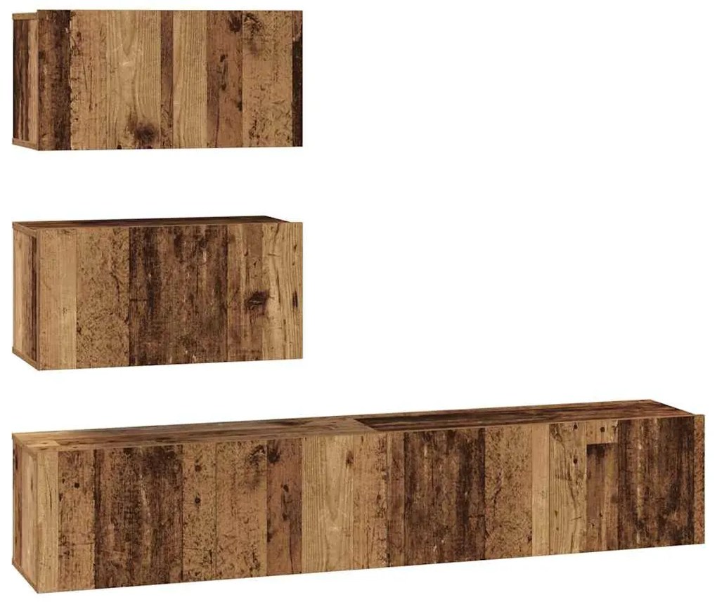 vidaXL Σετ επίπλου τηλεόρασης 4 pcs Παλαιό ξύλο 80 x 30 x 30 εκ