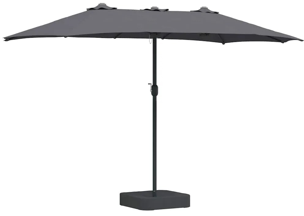 vidaXL Ομπρέλα Κήπου Ανθρακί 385 x 209 x 244 εκατοστά ύφασμα