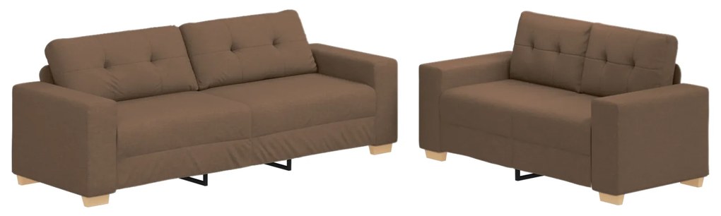 vidaXL Σετ Καναπέ με μαξιλάρι 2 pcs Καφέ 221 x 78 x 80 εκ Ύφασμα