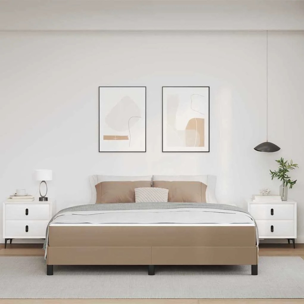 vidaXL Κρεβάτι Άλλο Καπουτσίνο 180 x 200 cm Τεχνητό δέρμα