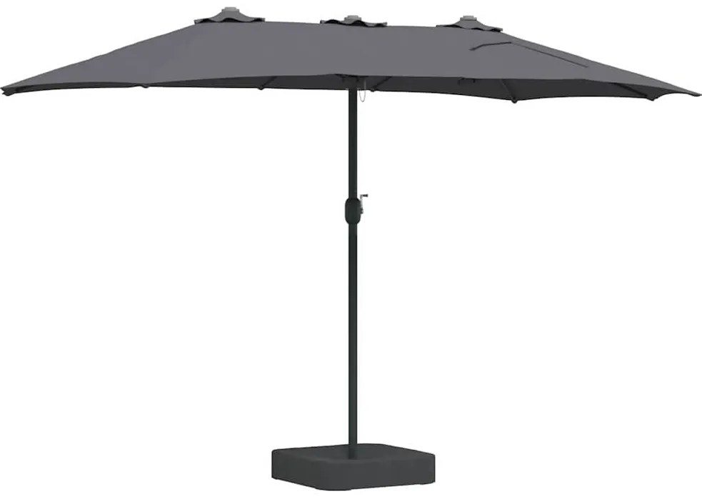 vidaXL Ομπρέλα Κήπου Ανθρακί 385 x 209 x 244 εκατοστά ύφασμα