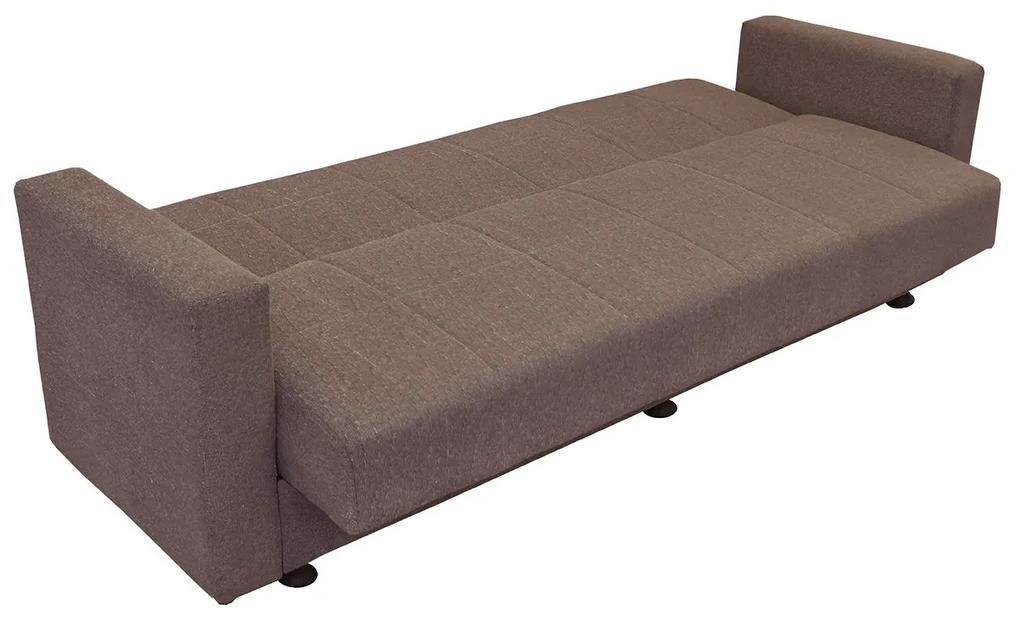 Καναπές Κρεβάτι AMETHYST Τριθέσιος Cappuccino 214x78x78cm - Ύφασμα - 14210136