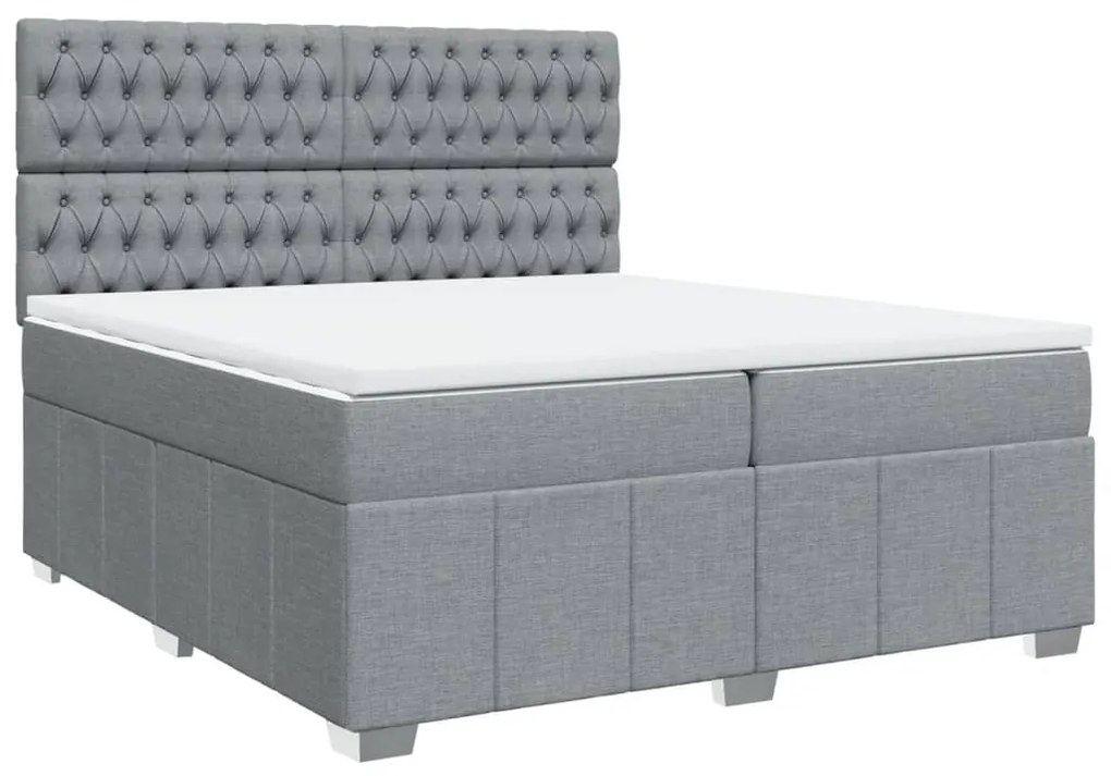 ΚΡΕΒΑΤΙ BOXSPRING ΜΕ ΣΤΡΩΜΑ ΑΝΟΙΧΤΟ ΓΚΡΙ 200X200 ΕΚ. ΥΦΑΣΜΑΤΙΝΟ 3294082