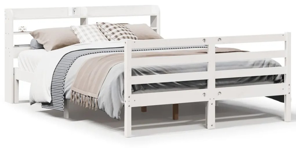 Σκελετός Κρεβατιού με Κεφαλάρι Χωρίς Στρώμα Λευκό 120x200 εκ.