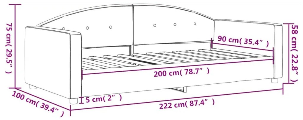 Καναπές Κρεβάτι Κίτρινος 90 x 200 εκ. Βελούδινος - Κίτρινο