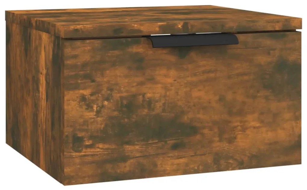 vidaXL Κομοδίνο Επιτοίχιο Καπνιστή Δρυς 34x30x20 εκ.