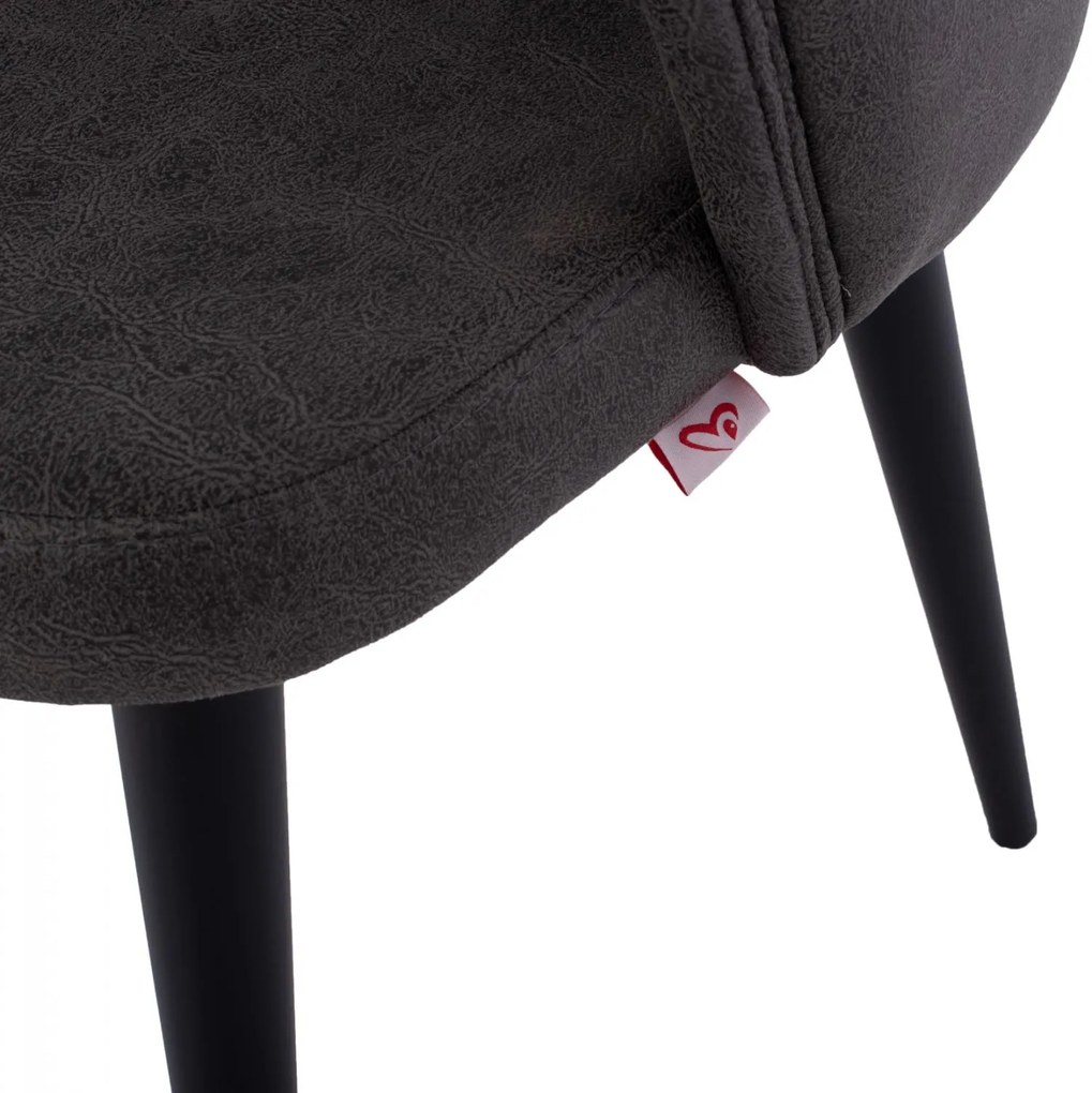 Καρέκλα THERESA Ξύλινα πόδια και Ύφασμα Nubuck Γκρί 56x60x84Υ εκ. 56x60x84 εκ.