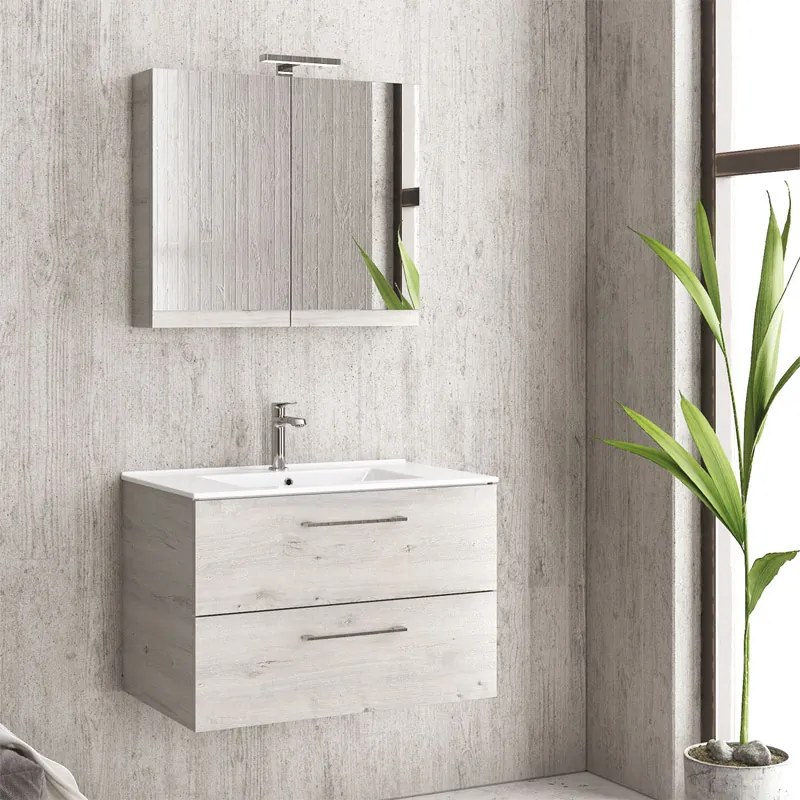 KARAG  NEW ELSA Βάση με δύο συρτάρια Ice Oak 8902 NEW ELSA 75 KARAG 74x45x48cm KARAG-5206836048772