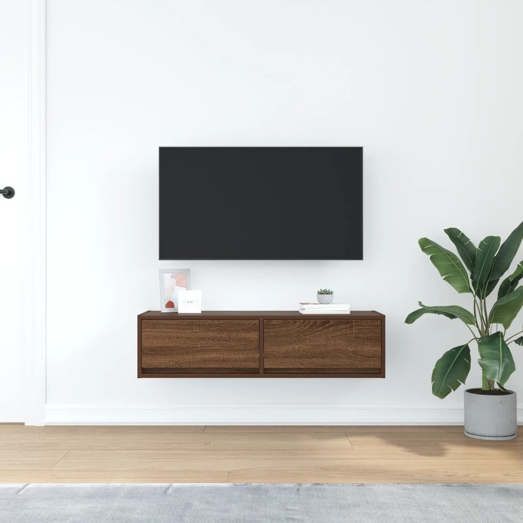 vidaXL Κάμπινγκ TV Καφέ Δρυς 100x31x25,5 εκ Επεξεργασμένο Ξύλο