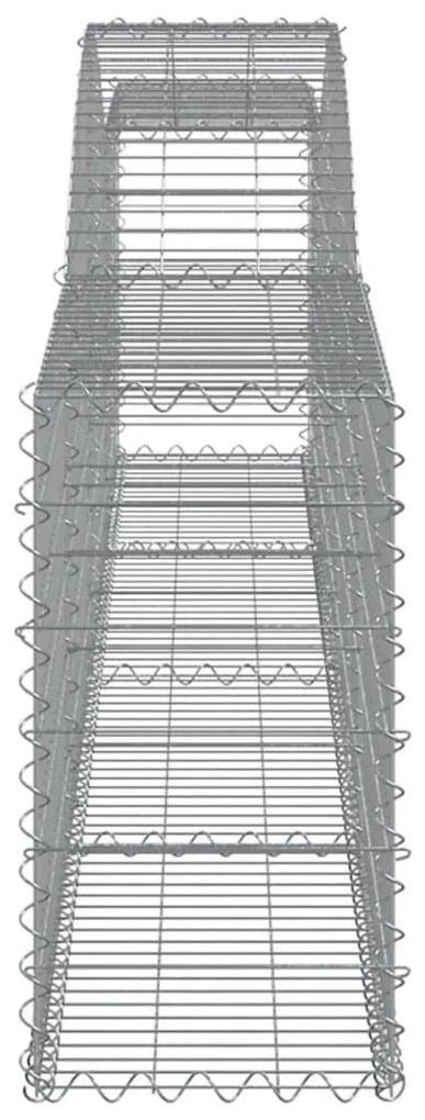 Συρματοκιβώτια Τοξωτά 7 τεμ. 400x30x60/80 εκ. Γαλβαν. Ατσάλι - Ασήμι