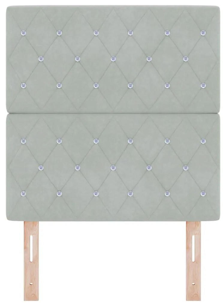 vidaXL Βελούδινο Κεφαλάρι Argyle Ανοιχτό γκρι 80 cm Βελούδο