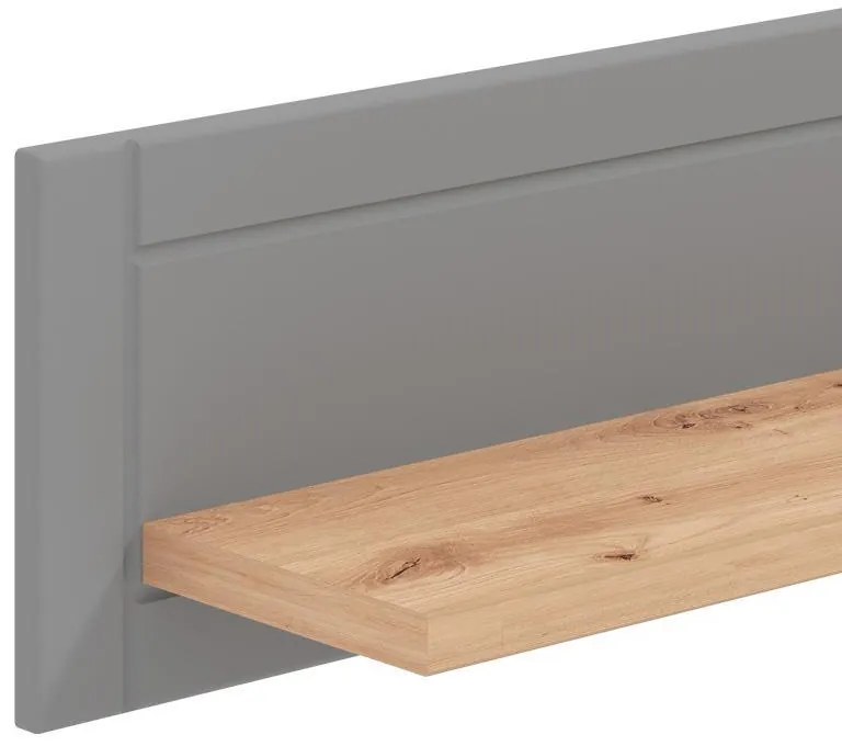 Ράφι τοίχου Valencia Artisan Oak - Γκρί Μάτ 146*19.5*24 εκ. 146x19.5x24 εκ.