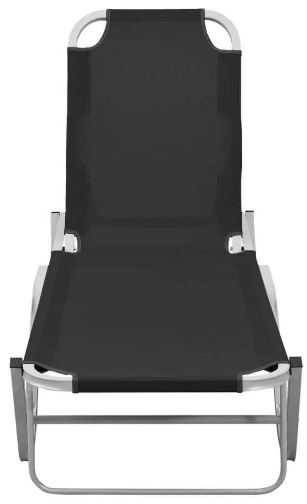 vidaXL Ξαπλώστρα Μαύρη από Αλουμίνιο και Textilene