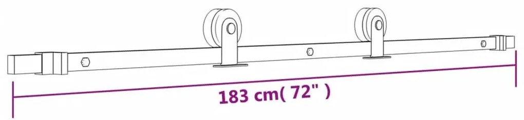 Συρόμενη Μεσόπορτα με Μηχανισμό 80 x 210 εκ. Μασίφ Ξύλο Πεύκου - Καφέ