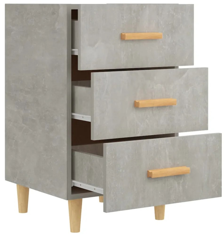 vidaXL Κομοδίνο Γκρι Σκυροδέματος 40x40x66 εκ. από Επεξεργασμένο Ξύλο