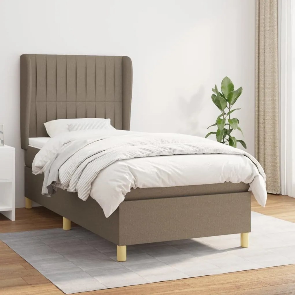 ΚΡΕΒΑΤΙ BOXSPRING ΜΕ ΣΤΡΩΜΑ TAUPE 100 X 200 ΕΚ. ΥΦΑΣΜΑΤΙΝΟ 3128665