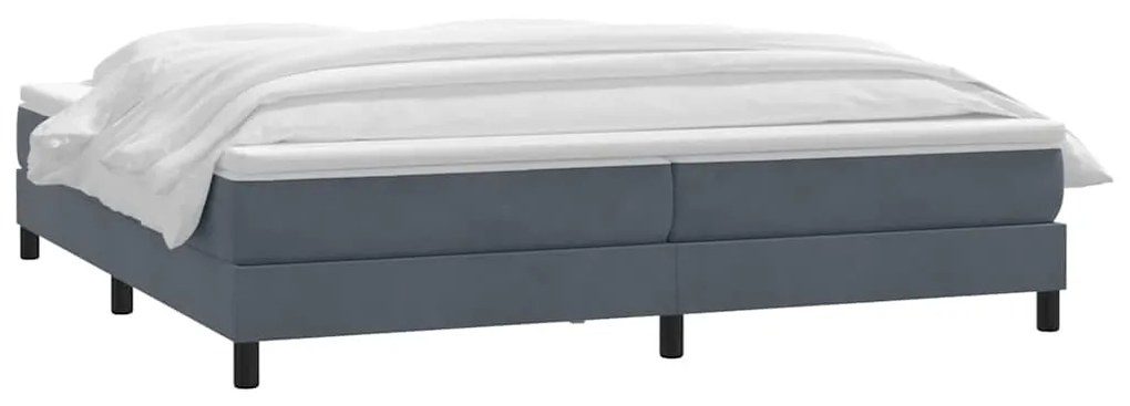 vidaXL Κρεβάτι Boxspring με Στρώμα Σκούρο Γκρι 200x210 εκ. Βελούδινο