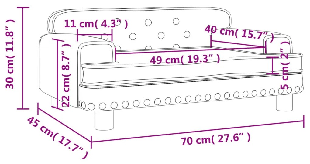 Καναπές Παιδικός Καπουτσίνο 70x45x30 εκ. από Συνθετικό Δέρμα - Καφέ