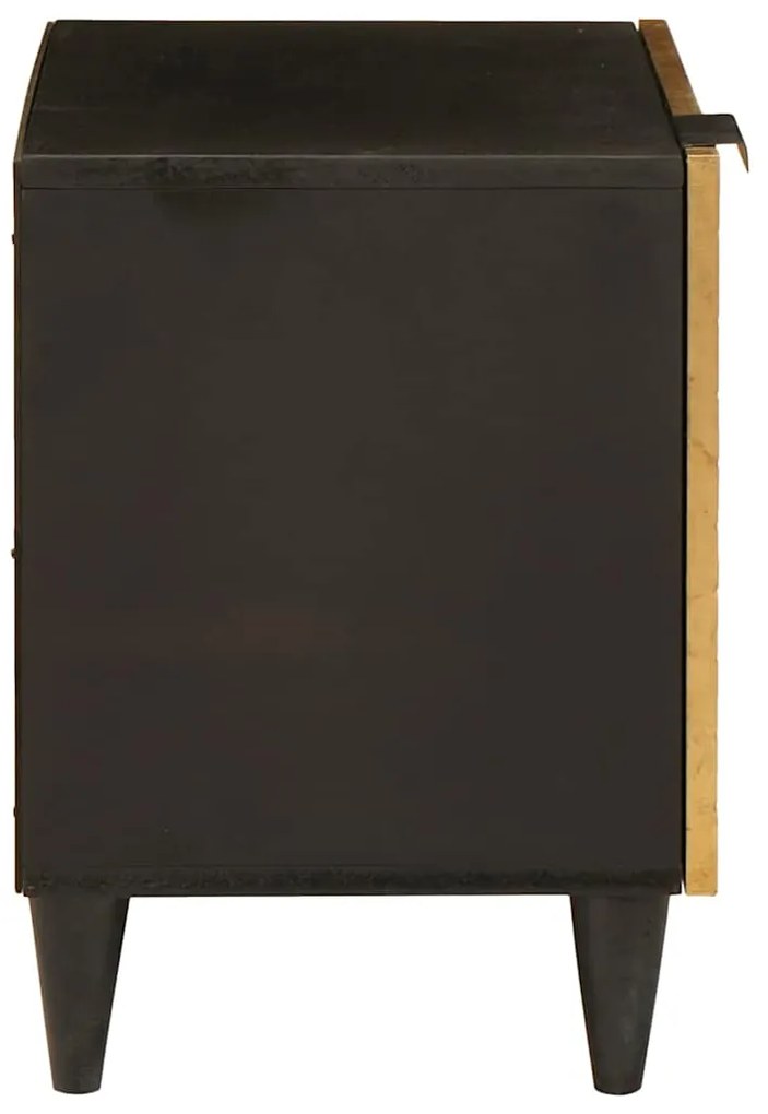 vidaXL Κομοδίνο Μαύρο και Χρυσό 40 x 33.5 x 46 εκ