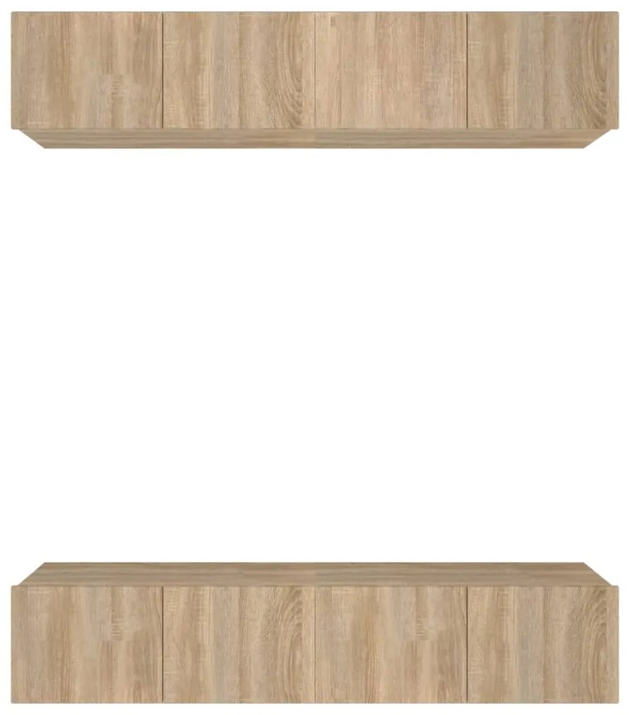 vidaXL Έπιπλα Τηλεόρασης 4 τεμ. Sonoma Δρυς 80x30x30 εκ. Επεξ. Ξύλο