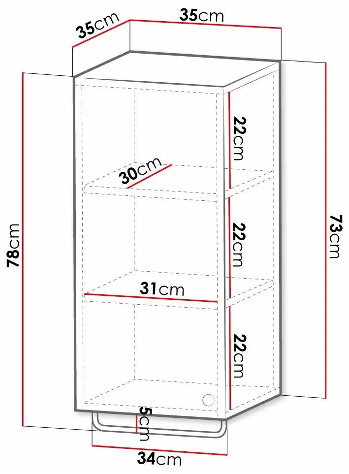 Επιτοίχιο ντουλάπι μπάνιου Merced P102, Μαύρο, Τοίχου, Ο αριθμός των θυρών: 1, 78x35x35cm, 16 kg | Epipla1.gr