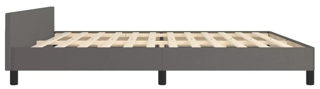 vidaXL Πλαίσιο Κρεβατιού με Κεφαλάρι Γκρι 200x200 εκ. Συνθετικό Δέρμα