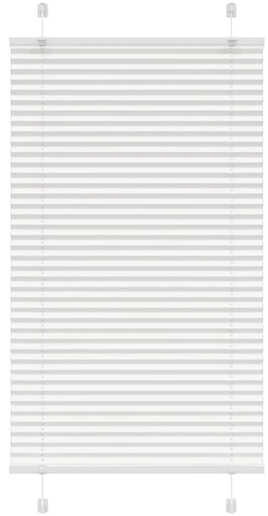 vidaXL Πλισέ περσίδα Λευκό 75x150 cm Πλάτος υφάσματος 74,4 cm