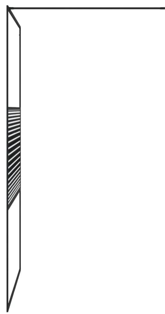 Διαχωριστικό Ντουζιέρας Μαύρο 115x195 εκ. από Διάφανο Γυαλί ESG - Μαύρο