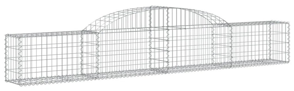 Συρματοκιβώτια Τοξωτά 10 τεμ. 300x30x40/60 εκ. Γαλβαν. Ατσάλι - Ασήμι