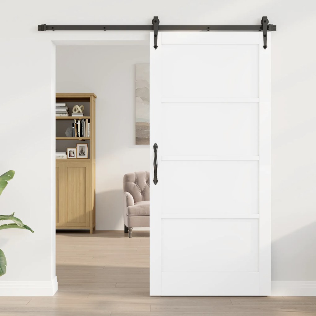 vidaXL Εσωτερική Πόρτα “ORKDAL” Λευκή 93x202x4 εκ. Στερεό Ξύλο Πεύκου
