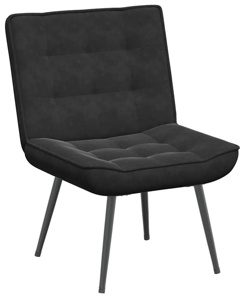 vidaXL Πολυθρόνα Relax Μαύρη Βελούδινη με Σκαμπό