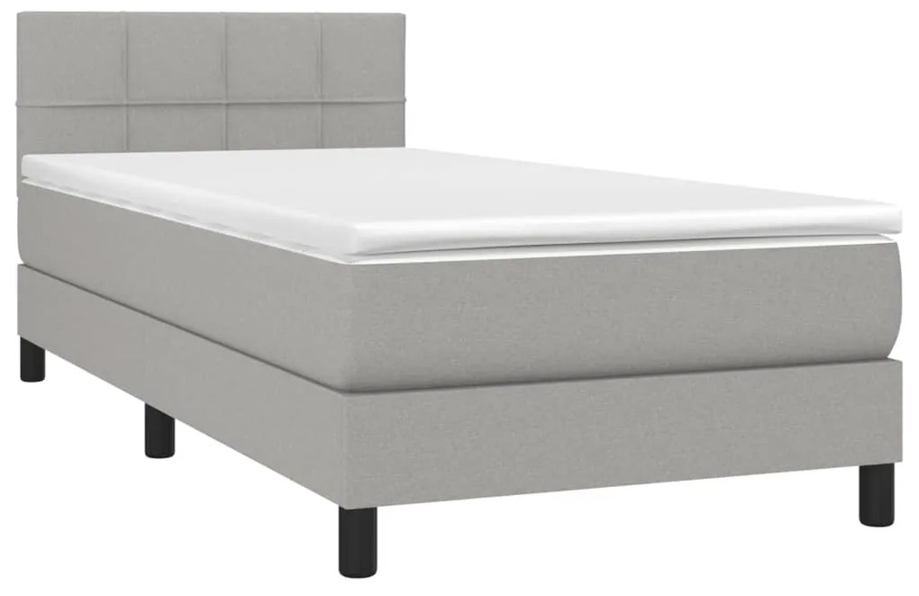 ΚΡΕΒΑΤΙ BOXSPRING ΜΕ ΣΤΡΩΜΑ ΑΝΟΙΧΤΟ ΓΚΡΙ 90X200 ΕΚ. ΥΦΑΣΜΑΤΙΝΟ 3140025